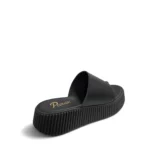Parex Γυναικεία δερμάτινα flatforms 533 Μαύρο - Image 5